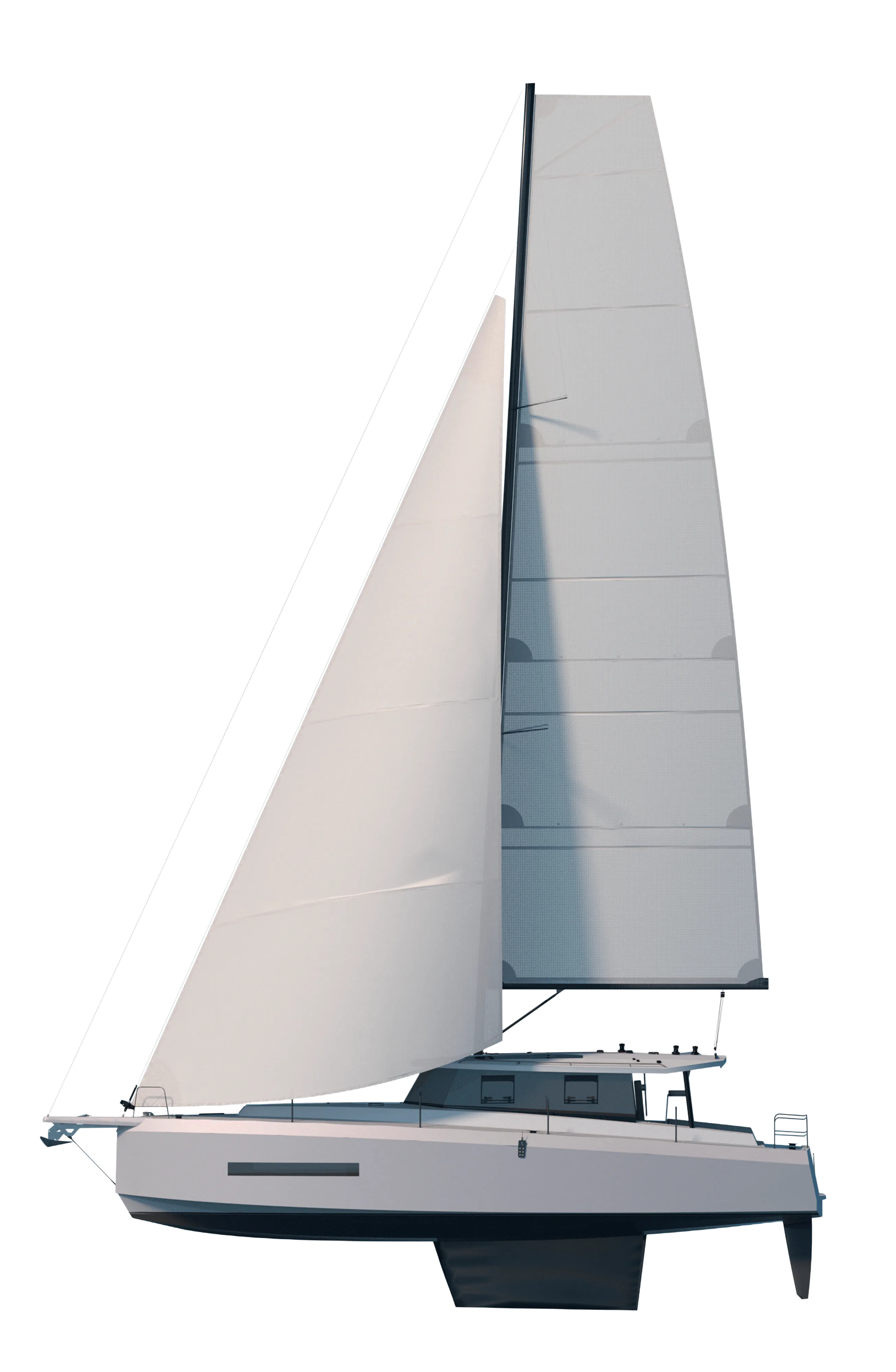 Vue de profil du bateau.